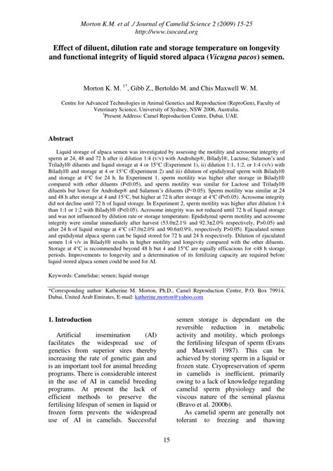 Pdf Effect Of Diluent Dilution Rate And Storage Temperature On