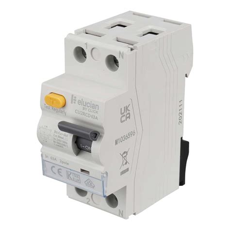 Scolmore Click Elucian 63A 2 Pole 30mA Type A RCD (CU2RCD63A) | CEF