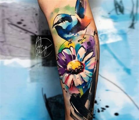 Bird And Flower Tattoo By Pablo Ortiz Post Bird And Flower