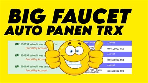 Big Faucet Trx Langsung Whitdrow Gratis Tanpa Deposit Free Trx Youtube