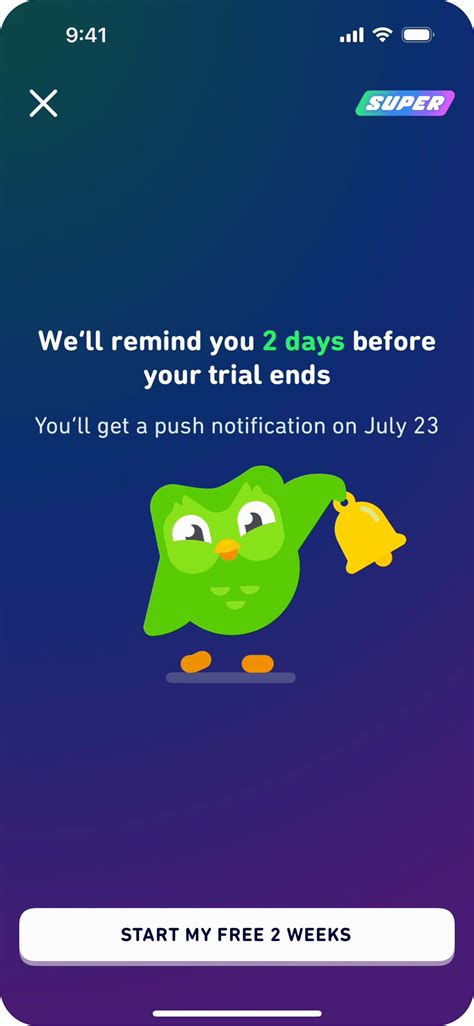 Free trial reminder
