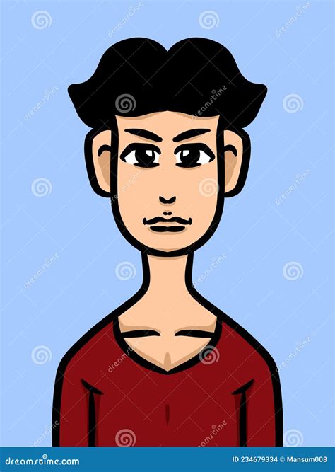 Cute Man Cartoon On Blue Background Stock Illustration Illustration