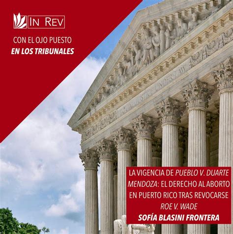 Artículo La vigencia de Pueblo v Duarte Mendoza el derecho al aborto