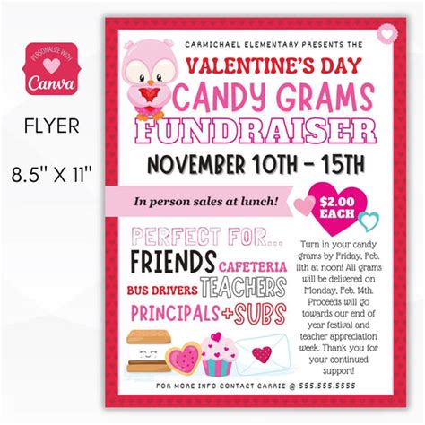 Cute Valentines Candy Gram Fundraiser Simple Desert Designs