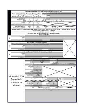 Fillable Online Custom Color Submittal Form Requestor Mail To Your Cc