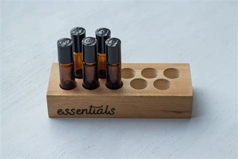 Handcrafted Wood Essential Oil Holder Storage 10 X 10ml Roller Bottles Etsy