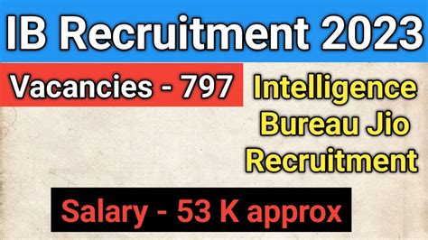 Ib Jio Recruitment 2023 Ib Recruitment 2023 Job Profile Salary