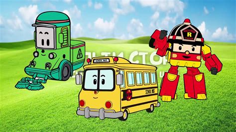 Мультик Раскраска Робокар Поли Герои. Учим цвета для малышей. Coloring ...