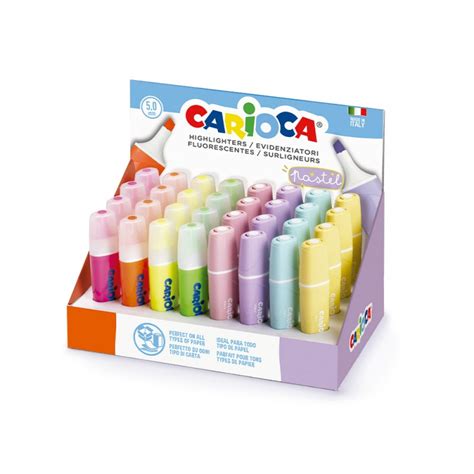 Rotulador Carioca Fluorescente Color Pastel Expositor De Unidades