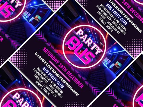 Party Bus Flyer Canva Template For Diy Social Media Marketing Etsy