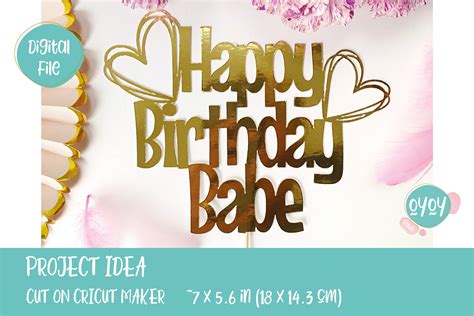 Happy Birthday Babe Cake Topper SVG Cut File 1048313 Cut Files