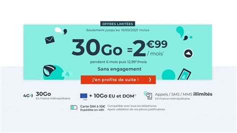 Forfait mobile Nouvelle offre Cdiscount Mobile 30 Go à saisir à 299