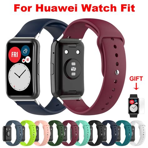 Huawei Watch Fit Strap Silicone Breathable Watchband Accessories Free