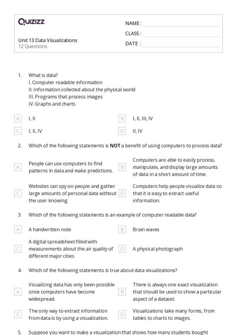 Data Visualization Worksheets On Quizizz Free Printable 96525 Hot Sex