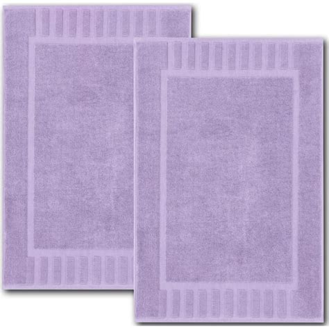 White Classic Luxury 2 Pack Bath Mat Set Absorbent Cotton Spa Shower