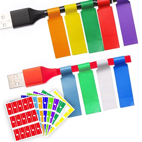 Buy 270 PCS Cable Labels, 9 Colors Waterproof Cable Tags Wire Labels for Cable Management, Cord ...