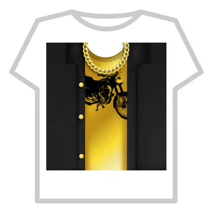 Bacon Gold T Shirt With Chain And Buttons Roblox