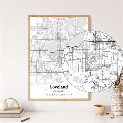 Map of Loveland Digital File, Modern City Map, Loveland Printable Map ...