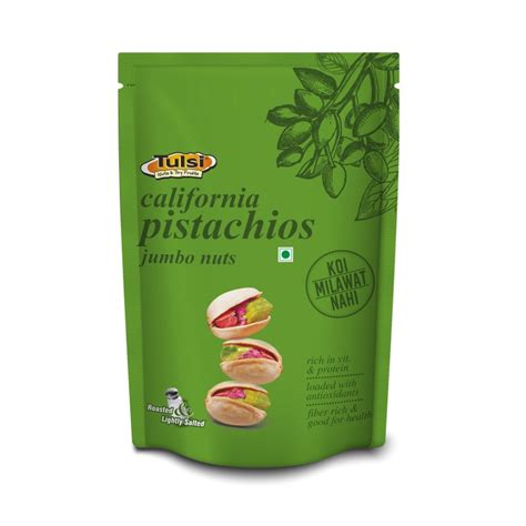 Tulsi Roasted California Pistachios Jumbo Nuts Lightly Salted 200g Tulsi