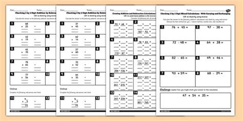 Inverse Operations Addition and Subtraction Worksheets - Twinkl