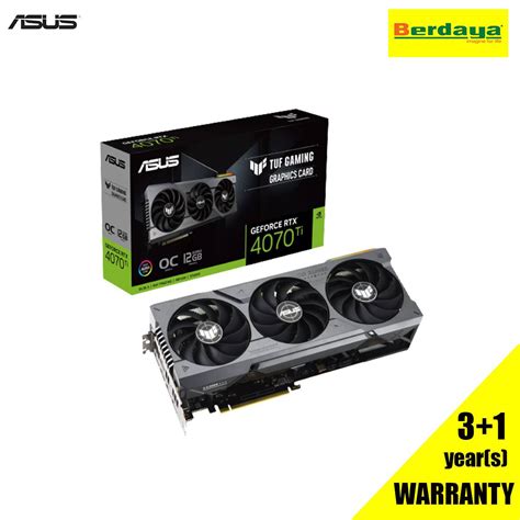 Asus Tuf Gaming Geforce Rtx 4070 Ti O12gb Gddr6x Oc Edition Vga Nvidia Graphics Card Berdaya