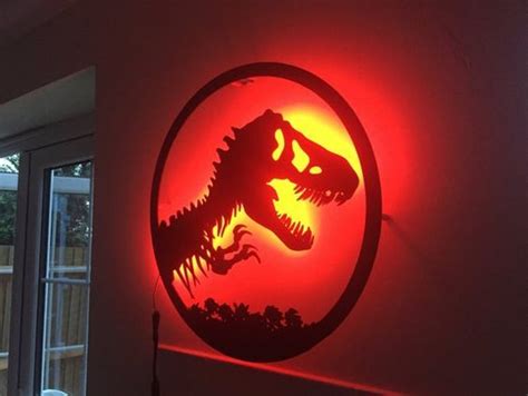 Jurassic Park Led Wall Art Etsy Led Wall Art Jurassic Park Etsy Wall Art