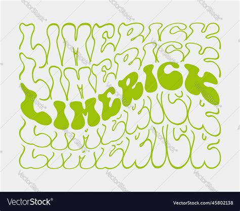 Limerick Form Of Verse Word Retro Wavy Repeat Text