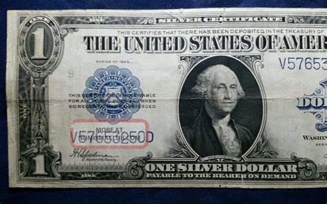 1923 1 Large Size Silver Certificate One Dollar Bill Currency Banknote