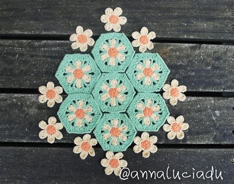 Crochet Hexagon Flower Motif Pattern By Emma Du Craftsy Crochet