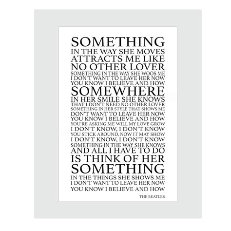 Amazon.com: The Beatles Song Lyrics Wall Art-"Something In The Way She ...