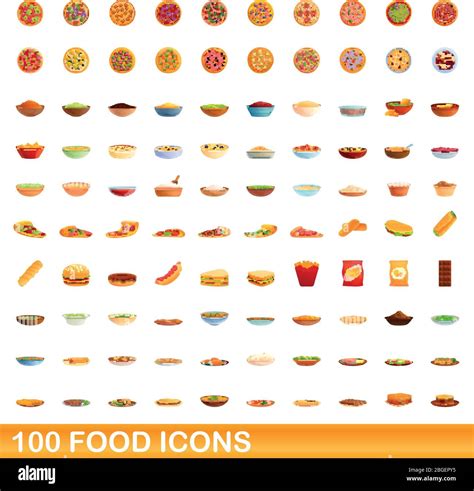 Iconos De Alimentos Ilustraci N De Dibujos Animados De