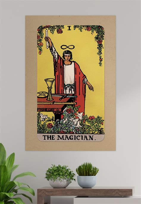 The Magician Tarot Card Poster Tme Art P Etsy