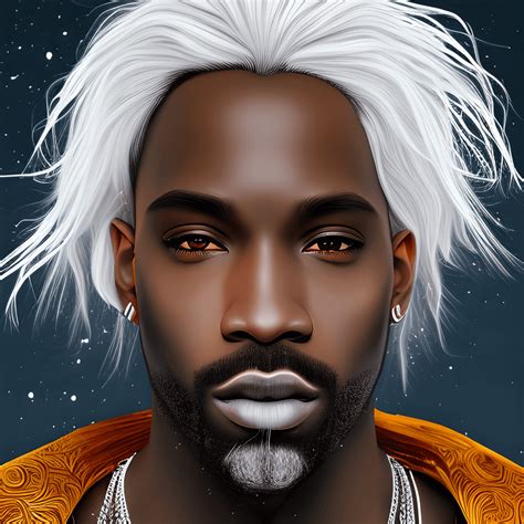 Dread Snow King Winter Cold White Hair Men Black King Melanin Brown Skin Man 3D Art Detailed ...