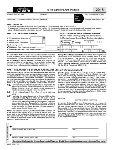 Az 8879 2015 2025 Form Fill Out And Sign Printable Pdf Template