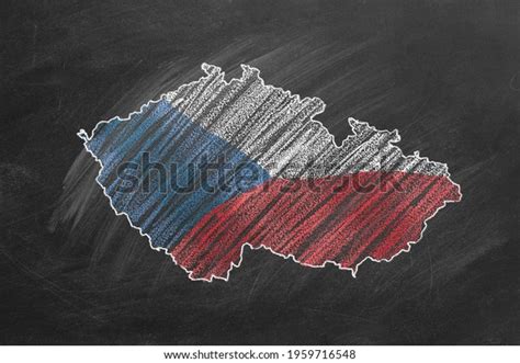 Country Map Flag Czech Republic Drawing Stock Illustration