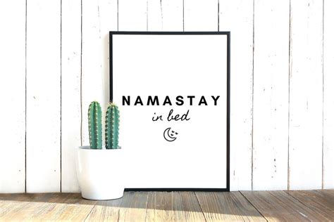 Digital Namastay In Bed Poster Print Black And White Gallery Wall