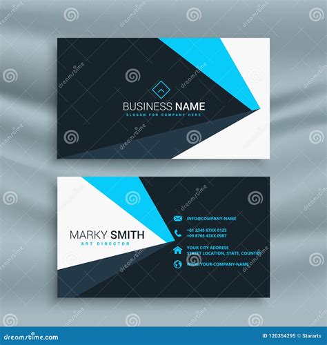 Elegant Blue Business Card Design Stock Vector - Illustration of ...