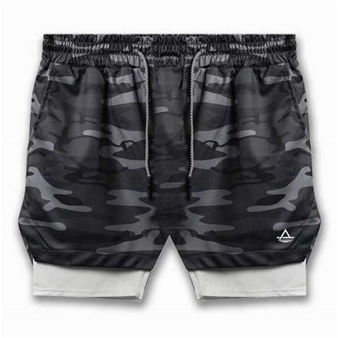 Men S Camo Gym Shorts With Compression Liner Avalon Hybrid