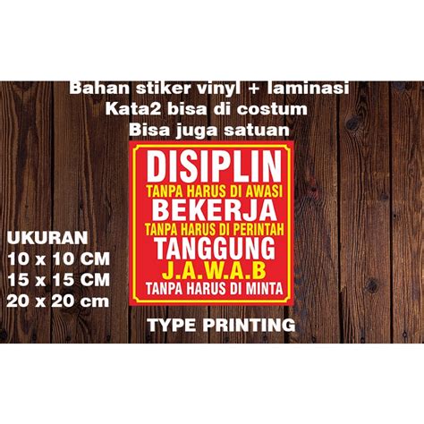 Jual Stiker Kata2 Di Pekerjaan Atau Kantoran Harga Satuan Murah Ready