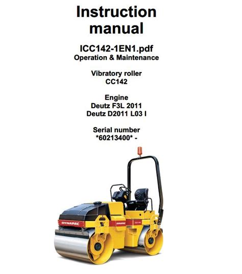 Dynapac Vibratory Roller CC142 Operation Maintenance Manual Auto