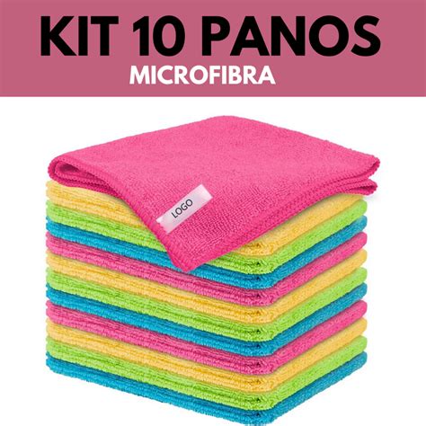 Kit 10 Panos De Limpeza Microfibra Super Absorvente Multiuso Não Solta