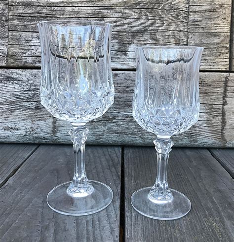 Cristal D Arques Durand Longchamp Crystal Water Goblets Etsy Arques