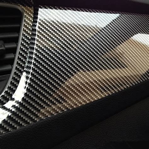 X Cm D High Glossy Carbon Fiber Vinyl Film Car Styling Wrap