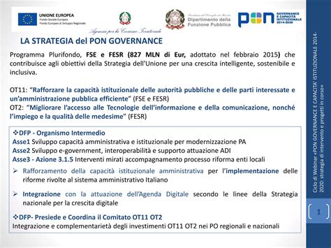 PON Governance Introduzione Progetto SNAI E Nuovi Assetti