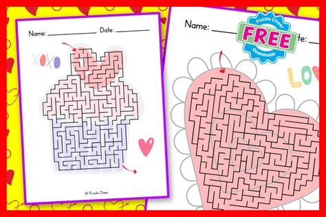 Valentines Day Mazes For Kids Puzzle Cheer