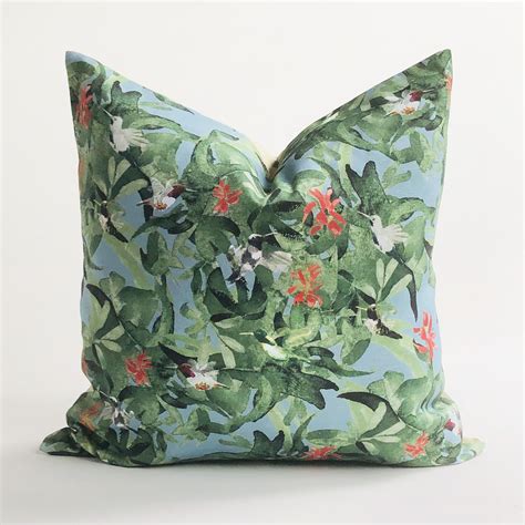 Green Hummingbirds Throw Pillow Designer Decorative Pillows Throw