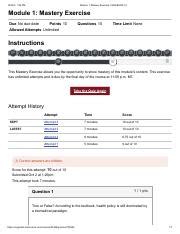 Understanding Module Mastery Exercise In Public Health Course Hero