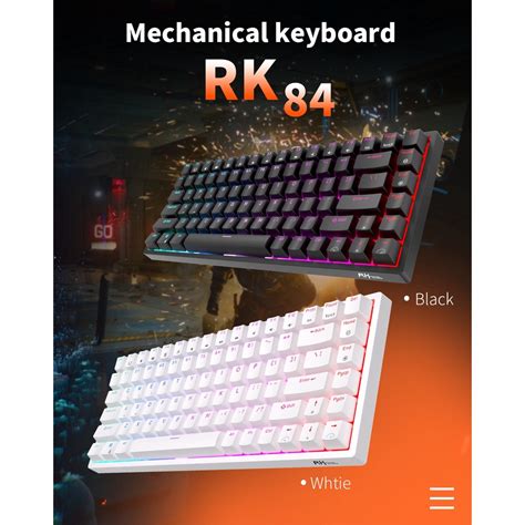Royal Kludge RK84 Tri Mode Hot Swappable RGB Backlit Bluetooth 2 4G
