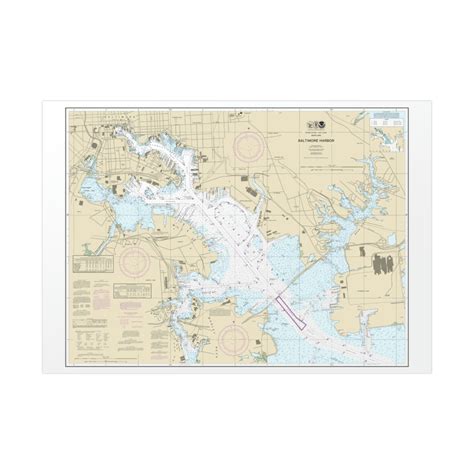 NOAA Nautical Chart 12281 Rolled Poster Baltimore Harbor