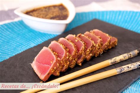 Tataki de atún rojo con sésamo Recetas de Escándalo